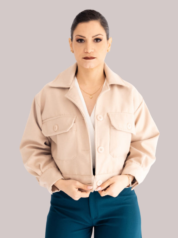 Abrigo CROP Beige