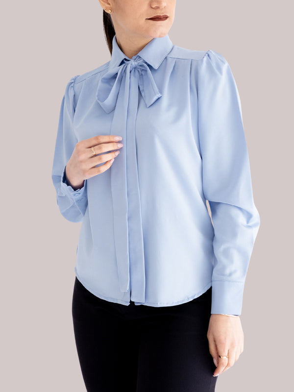 Blusa CORBATÍN Celeste